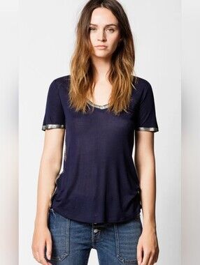 61. NWOT - Zadig & Voltaire Tino Foil Top